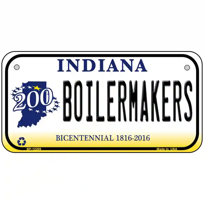 Boilermakers Indiana Novelty Metal License Plate 6" x 3" (BP)