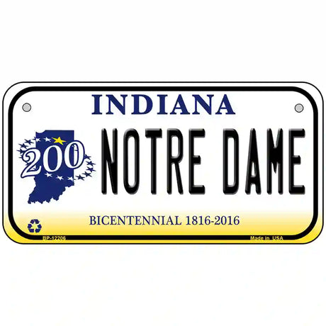 Notre Dame Indiana Novelty Metal License Plate 6" x 3" (BP)