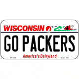 Go Packers Wisconsin Novelty Metal License Plate 6" x 3" (BP)