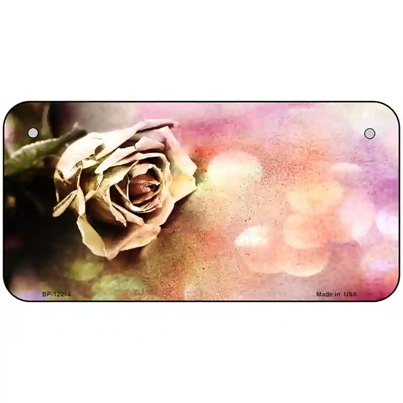 Watercolor Rose Novelty Metal License Plate 6" x 3" (BP)