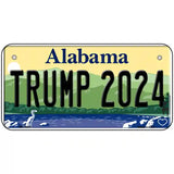 Trump 2024 Alabama Novelty Metal License Plate 6" x 3" (BP)