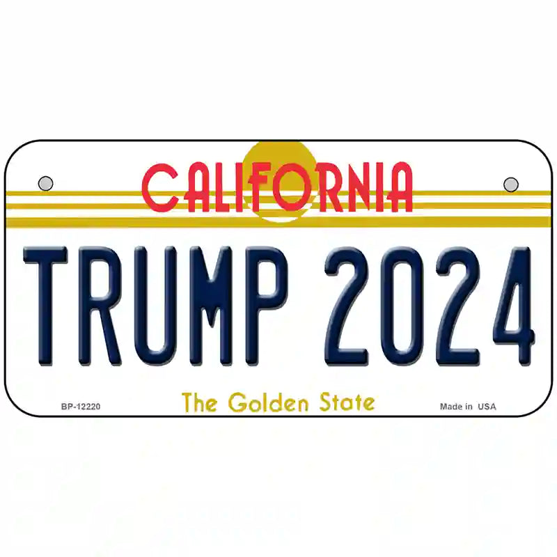 Trump 2024 California Novelty Metal License Plate