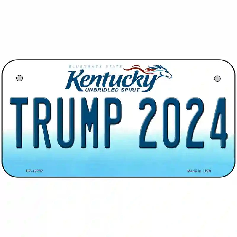 Trump 2024 Kentucky Novelty Metal License Plate 6" x 3" (BP)