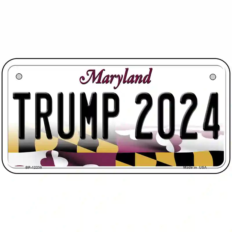 Trump 2024 Maryland Novelty Metal License Plate