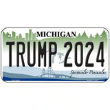 Trump 2024 Michigan Novelty Metal License Plate