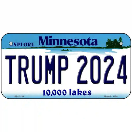 Trump 2024 Minnesota Novelty Metal License Plate 6" x 3" (BP)