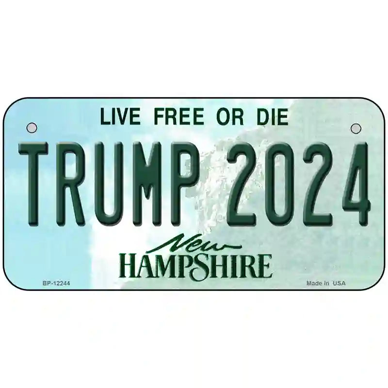 Trump 2024 New Hampshire Novelty Metal License Plate 6" x 3" (BP)