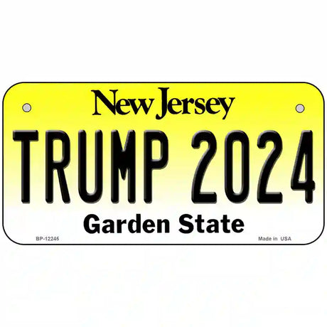 Trump 2024 New Jersey Novelty Metal License Plate 6" x 3" (BP)