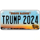 Trump 2024 North Dakota Novelty Metal License Plate 6" x 3" (BP)