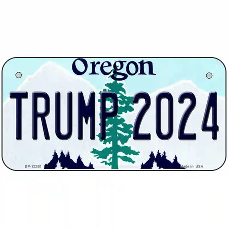 Trump 2024 Oregon Novelty Metal License Plate 6" x 3" (BP)