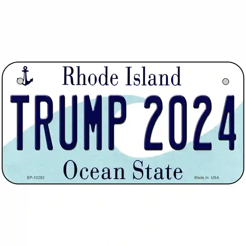 Trump 2024 Rhode Island Novelty Metal License Plate