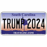 Trump 2024 South Carolina Novelty Metal License Plate 6" x 3" (BP)