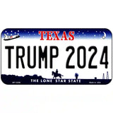 Trump 2024 Texas Novelty Metal License Plate 6" x 3" (BP)