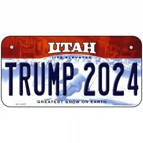 Trump 2024 Utah Novelty Metal License Plate 6" x 3" (BP)