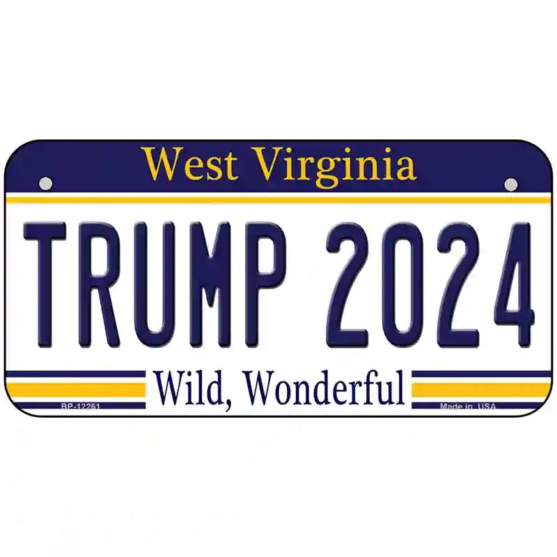 Trump 2024 West Virginia Novelty Metal License Plate