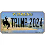 Trump 2024 Wyoming Novelty Metal License Plate 6" x 3" (BP)