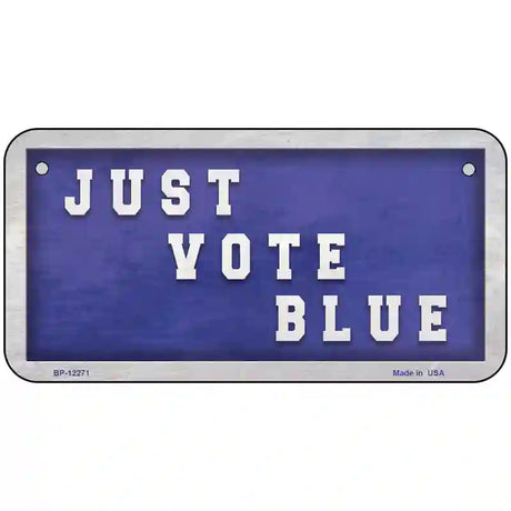 Just Vote Blue Novelty Metal License Plate 6" x 3" (BP)