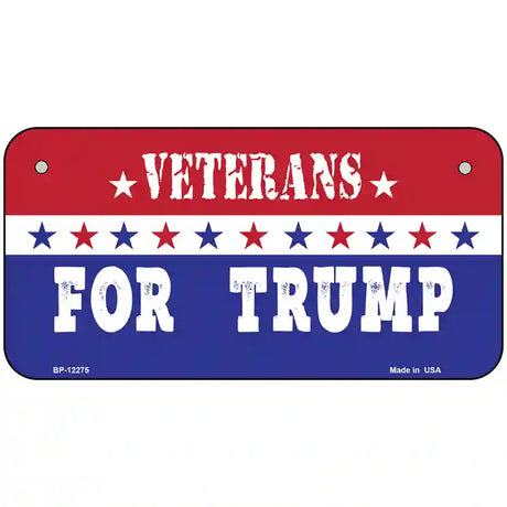 Veterans For Trump Novelty Metal License Plate 6" x 3" (BP)