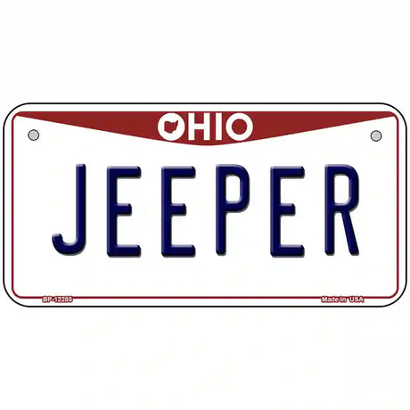 Ohio Jeeper Novelty Metal License Plate 6" x 3" (BP)