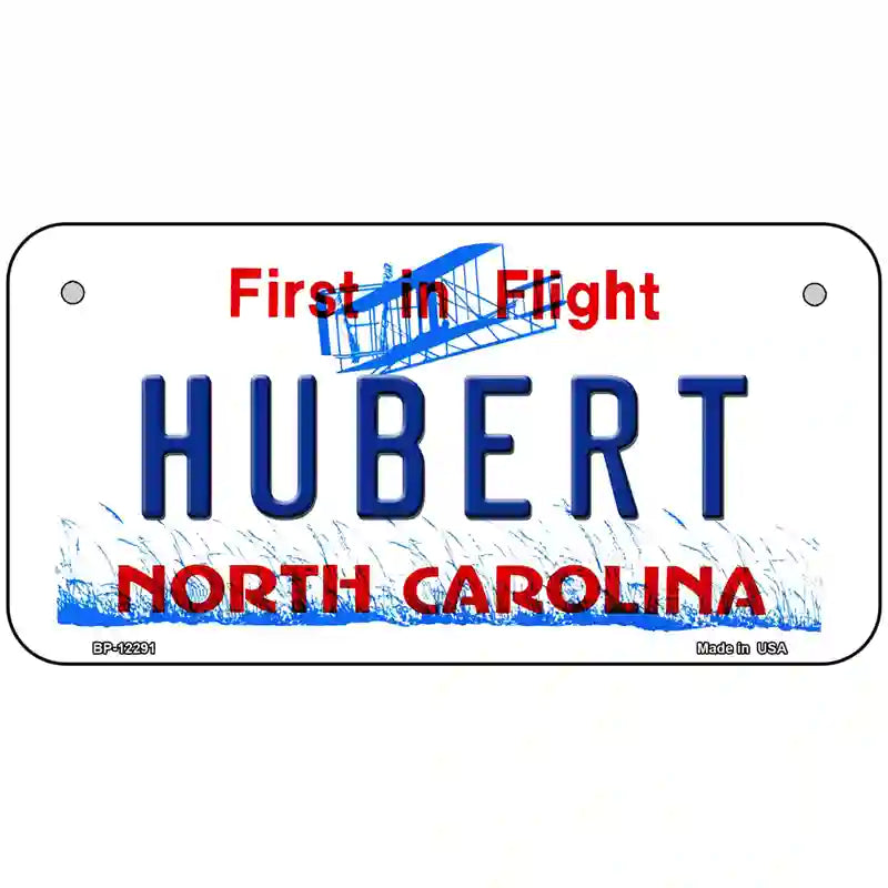 North Carolina Hubert Novelty Metal License Plate 6" x 3" (BP)