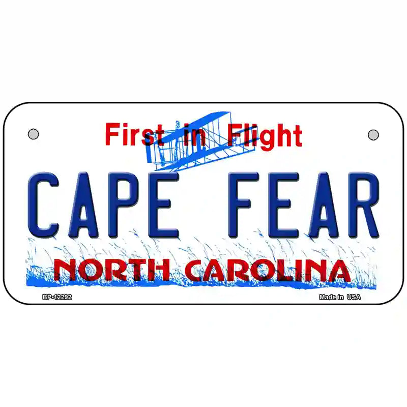 North Carolina Cape Fear Novelty Metal License Plate 6" x 3" (BP)