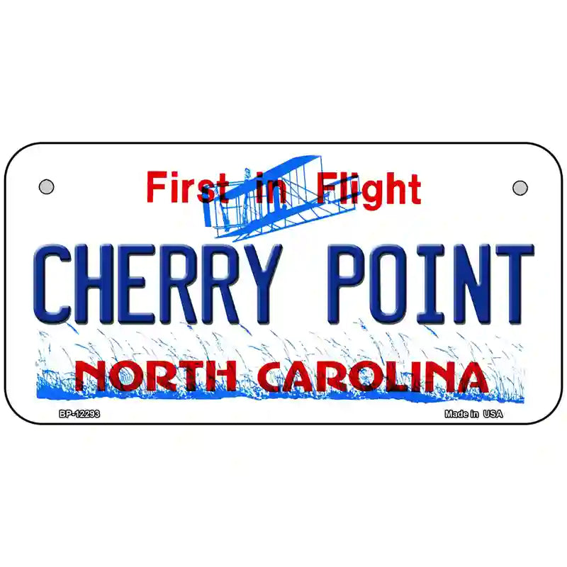 North Carolina Cherry Point Novelty Metal License Plate 6" x 3" (BP)