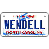 North Carolina Wendell Novelty Metal License Plate 6" x 3" (BP)