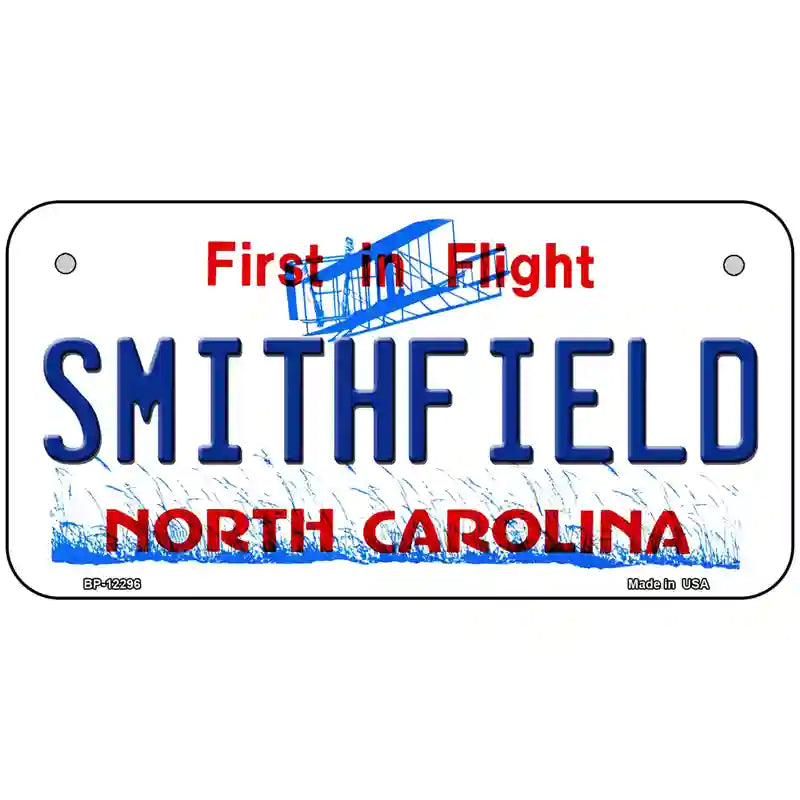 North Carolina Smithfield Novelty Metal License Plate 6" x 3" (BP)