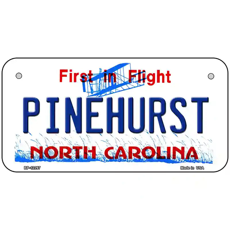 North Carolina Pinehurst Novelty Metal License Plate 6" x 3" (BP)