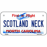 North Carolina Scotland Neck Novelty Metal License Plate 6" x 3" (BP)