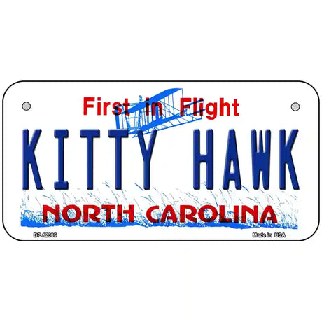 North Carolina Kitty Hawk Novelty Metal License Plate 6" x 3" (BP)