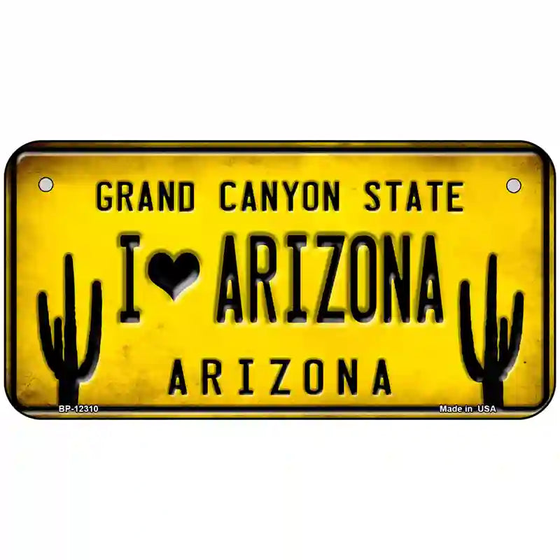 I love Arizona Novelty Metal License Plate 6" x 3" (BP)