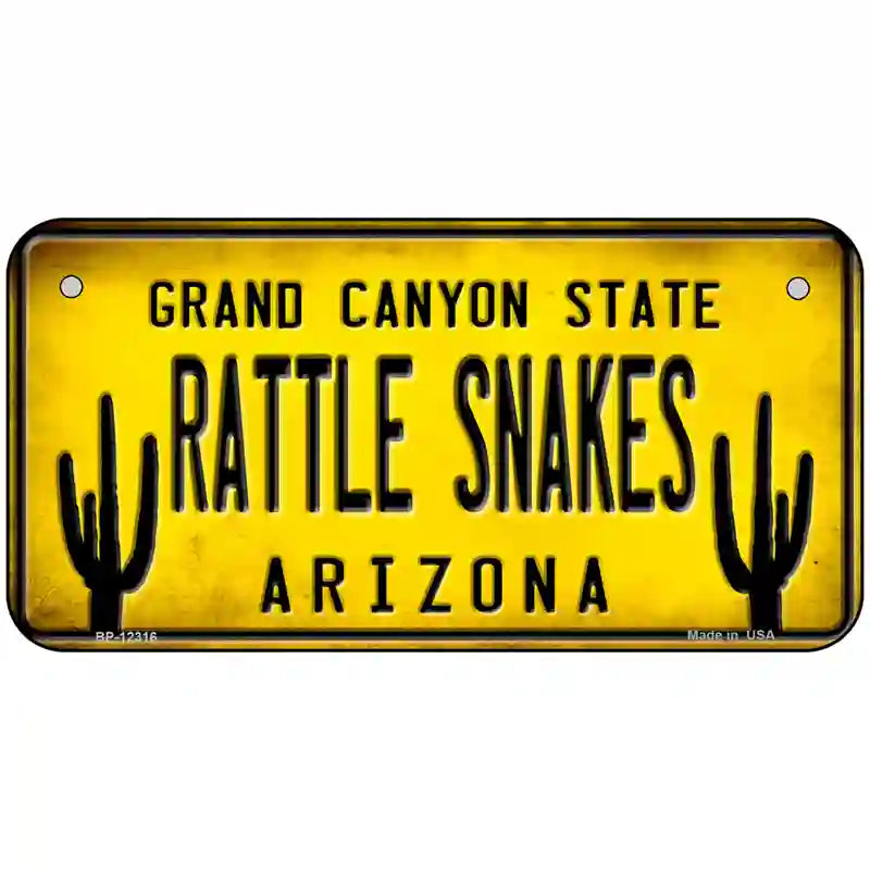 Arizona Rattle Snakes Novelty Metal License Plate 6" x 3" (BP)