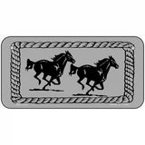 Two Running Horses Novelty Metal License Plate 6" x 3" (BP)