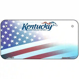 Kentucky with American Flag Novelty Metal License Plate 6" x 3" (BP)