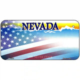 Nevada with American Flag Novelty Metal License Plate 6" x 3" (BP)