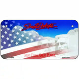 South Dakota with American Flag Novelty Metal License Plate 6" x 3" (BP)