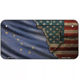 Alaska/American Flag Novelty Metal License Plate 6" x 3" (BP)