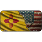 New Mexico/American Flag Novelty Metal License Plate 6" x 3" (BP)