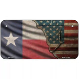 Texas/American Flag Novelty Metal License Plate 6" x 3" (BP)