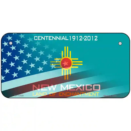 New Mexico with American Flag Novelty Metal License Plate LP-12430 6" x 3" (BP)