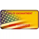 New Mexico Yellow Plate American Flag Novelty Metal License Plate 6" x 3" (BP)