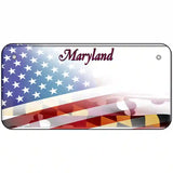 Maryland with American Flag Novelty Metal License Plate LP-12434 6" x 3" (BP)