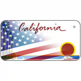 California Palm Plate American Flag Novelty Metal License Plate 6" x 3" (BP)