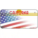 California with American Flag Novelty Metal License Plate LP-12439 6" x 3" (BP)