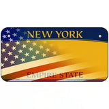 New York with American Flag Novelty Metal License Plate LP-12441 6" x 3" (BP)