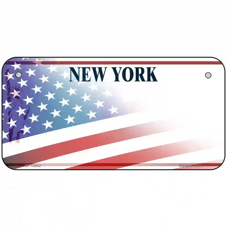 New York Liberty Plate American Flag Novelty Metal License Plate 6" x 3" (BP)