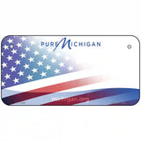 Pure Michigan Plate American Flag Novelty Metal License Plate 6" x 3" (BP)