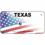 Texas with American Flag Novelty Metal License Plate LP-12453 6" x 3" (BP)