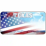 Texas Lone Star Plate American Flag Novelty Metal License Plate 6" x 3" (BP)